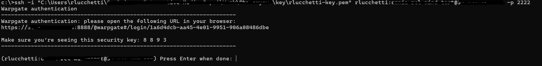 Warpgate ssh with sso